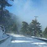 Χιονόπτωση στην κορυφή του Τροόδους επηρεάζει την οδική κυκλοφορία