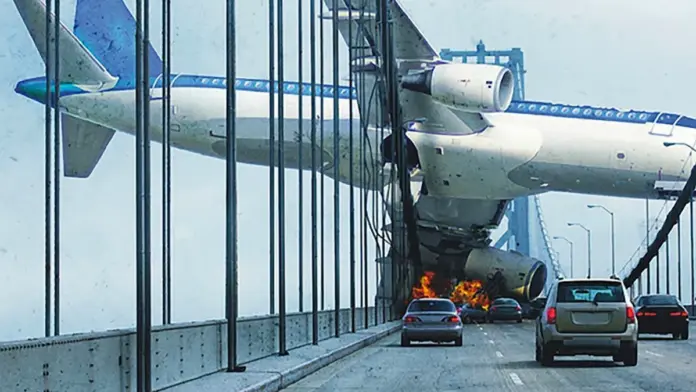 Airplane Crash Bridge Photo