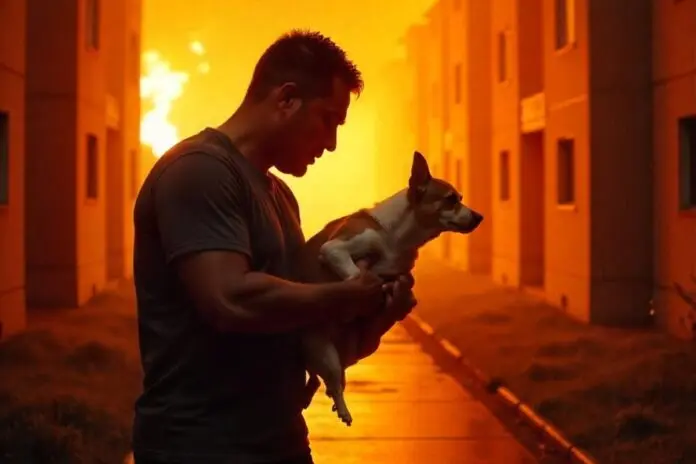 Man dog fire 308
