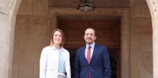 Στην Κύπρο Μέτσολα και πρόεδροι πολιτικών ομάδων ΕΚ για συνάντηση με ΠτΔ και επαφές Xrist metsola kipros