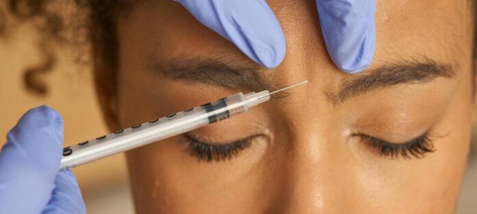 Close up shot of cosmetic injection