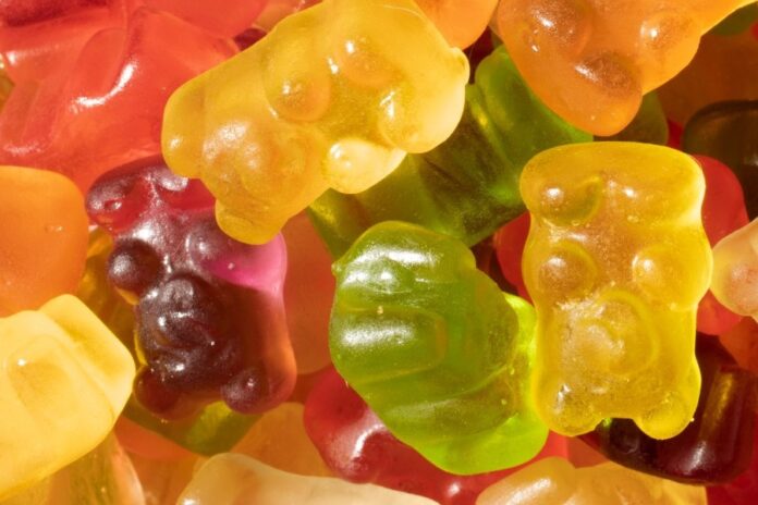 Still life colorful gummy bears