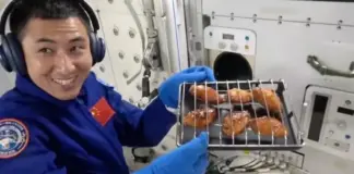 ΒΙΝΤΕΟ: Κινέζοι αστροναύτες έψησαν φτερούγες κοτόπουλου Kina diasthma