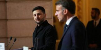 Κοινό μήνυμα Ζελένσκι – Μακρόν στη Μόσχα: Καμία απόφαση για την Ουκρανία χωρίς την Ουκρανία Makron zele diloseis 696x464