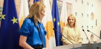 Ευγνωμοσύνη για το ενδιαφέρον της Προέδρου ΕΚ για Κυπριακό εκφράζει η ΠτΒ Metsola annita