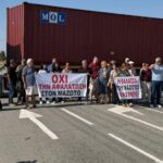 Με τρακτέρ και νταλίκα έκοψαν τον δρόμο στο Μαζωτό οι κάτοικοι – Διαμαρτυρία για το έργο αφαλάτωσης-