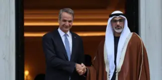 Συνάντηση Κ. Μητσοτάκη με τον πρίγκιπα διάδοχο του Άμπου Ντάμπι